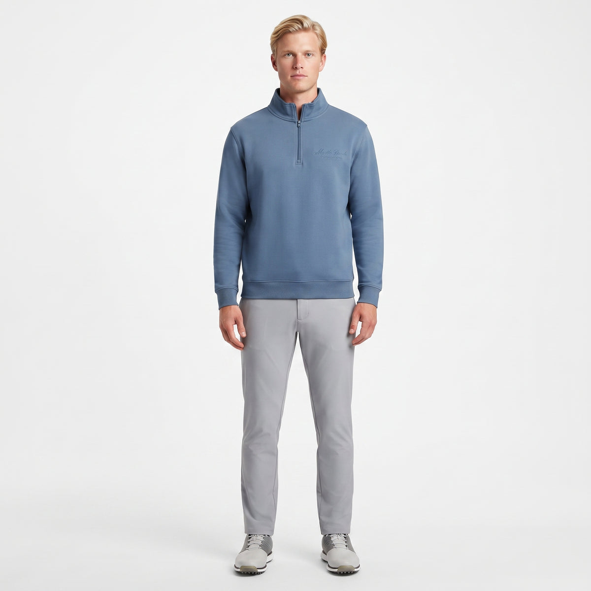 Slate Premium Qtr Zipper Crewneck Embroidery Front ,Myrtle Beach