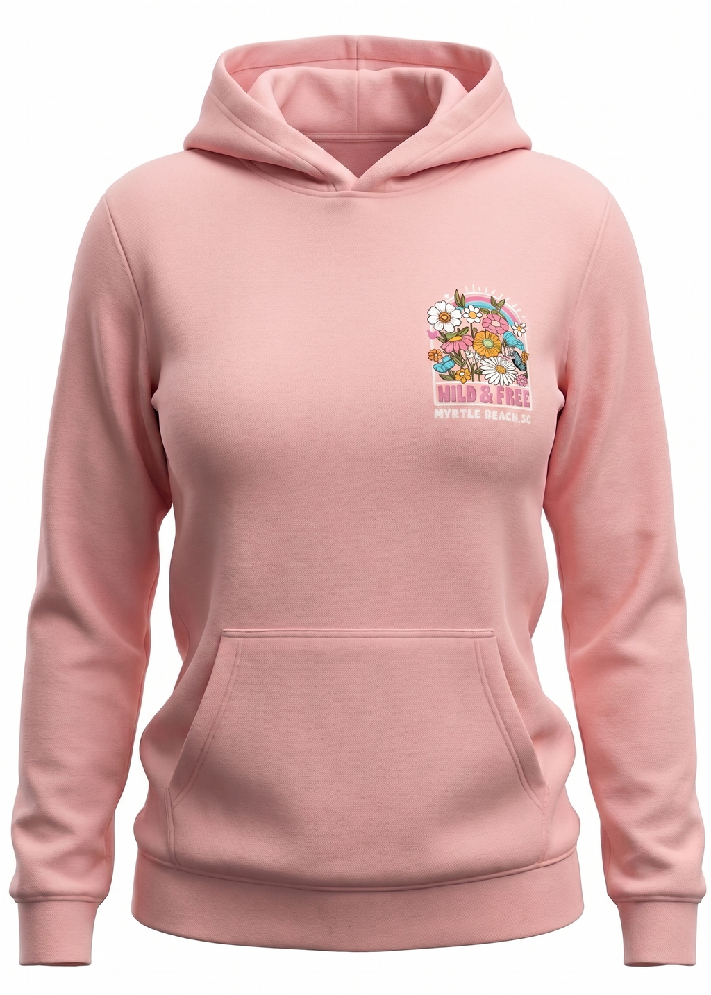 Blush Hoodie Sweatshirt Puff Decal FB ,Myrtle Beach