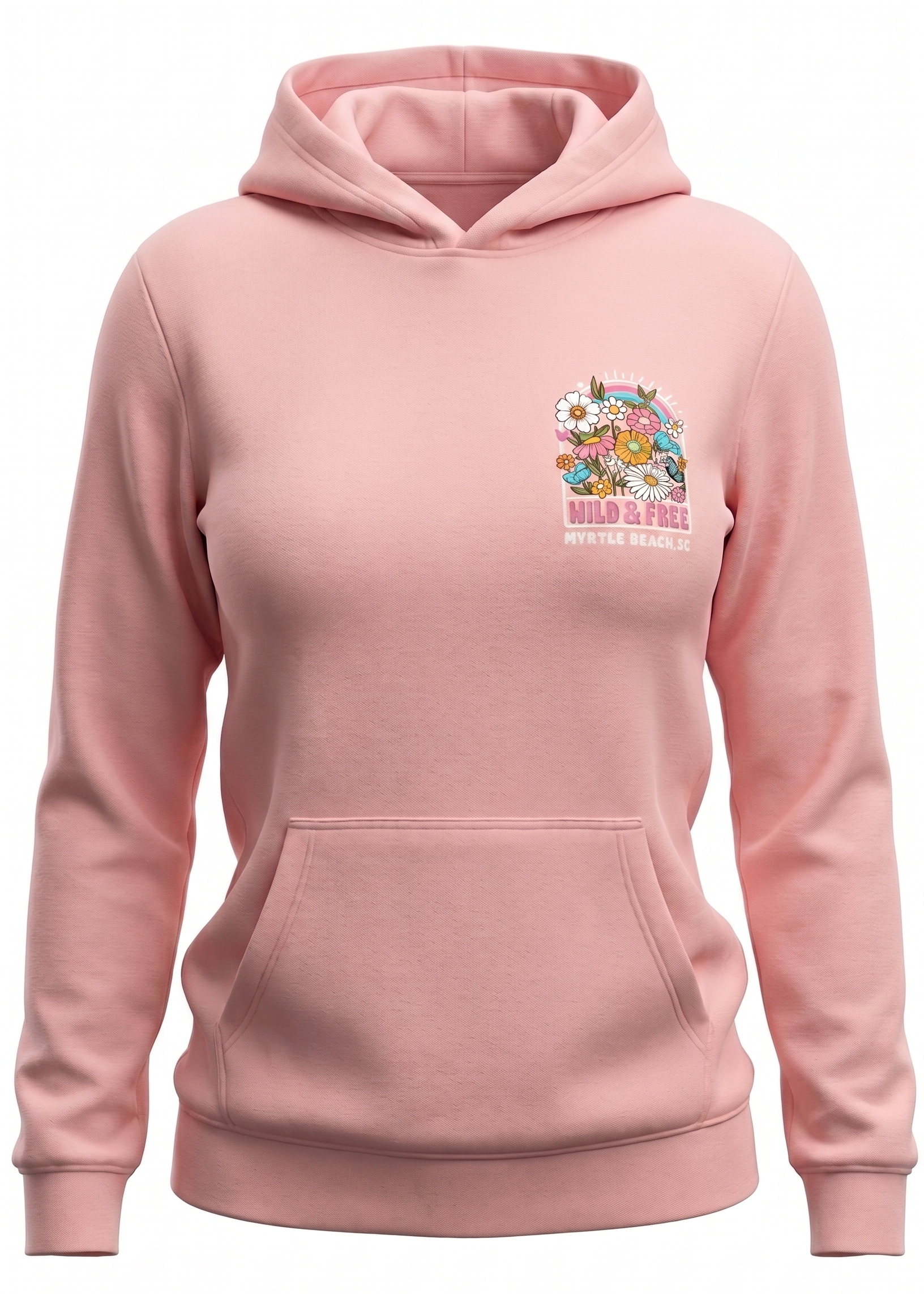 Blush Hoodie Sweatshirt Puff Decal FB ,Myrtle Beach