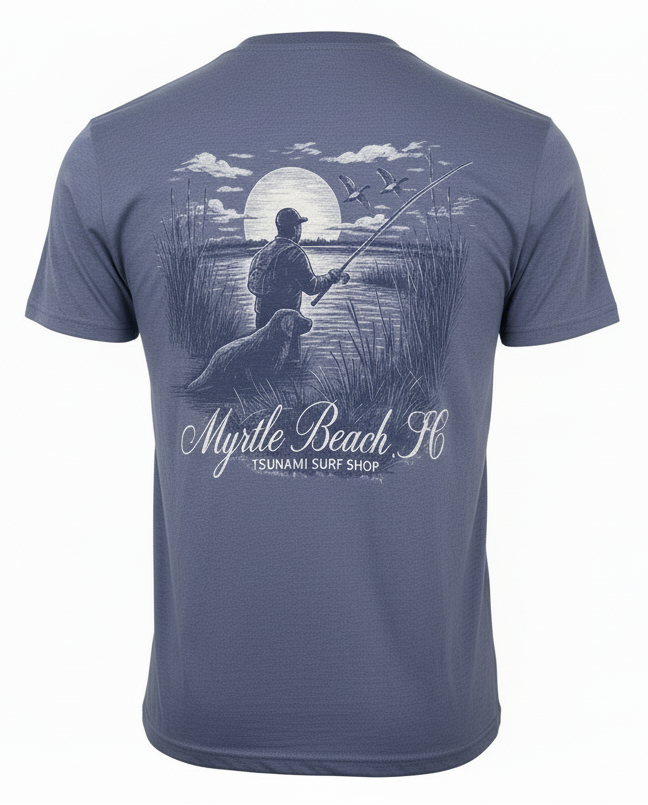 Heather Blue Printed T-Shirt Myrtle Beach , Hunting
