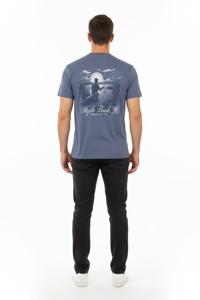 Heather Blue Printed T-Shirt Myrtle Beach , Hunting