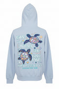 Light Blue Embroidery Pullover Hoodie Full Back Myrtle Beach ,Two Turtles