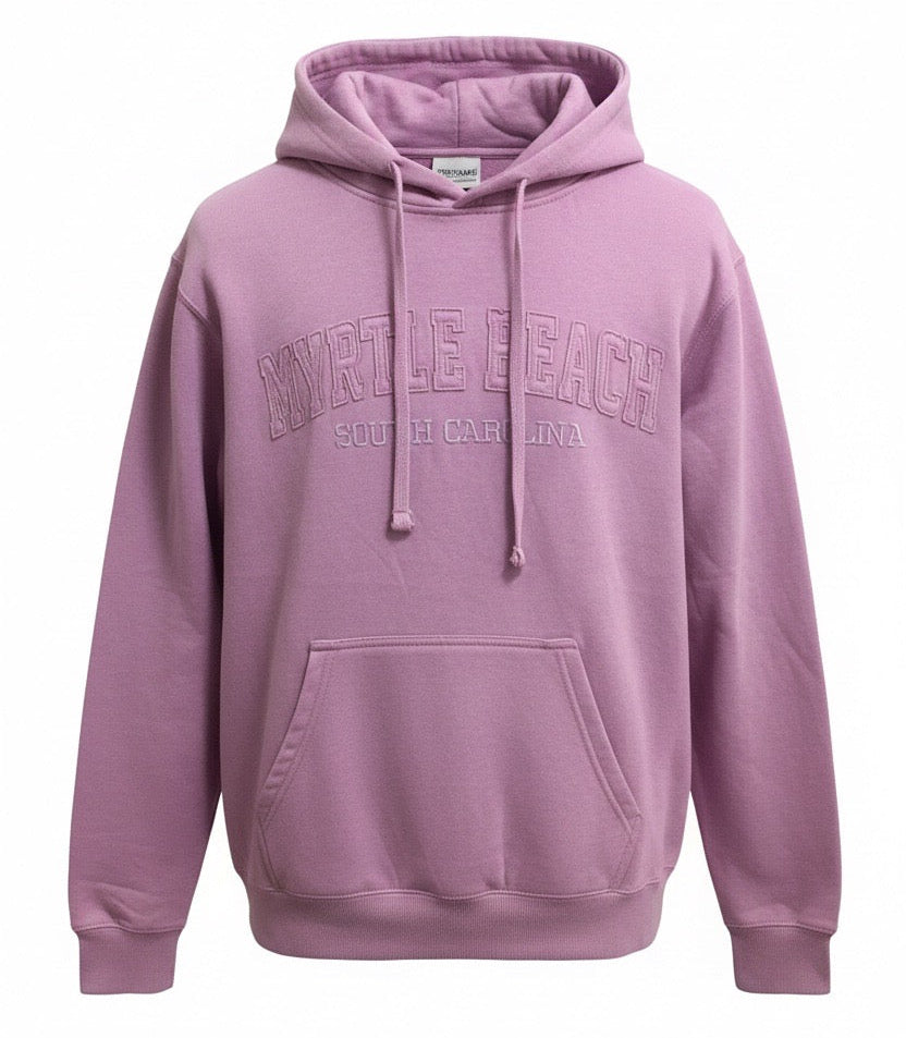 Lavender Embroidery Burnout Pullover Hoodie Myrtle Beach