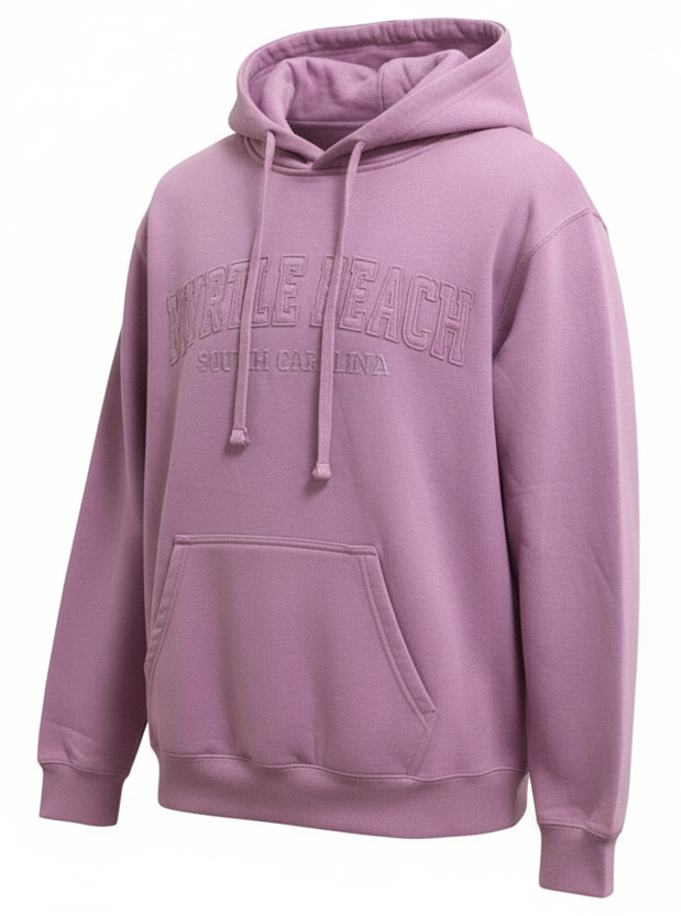 Lavender Embroidery Burnout Pullover Hoodie Myrtle Beach