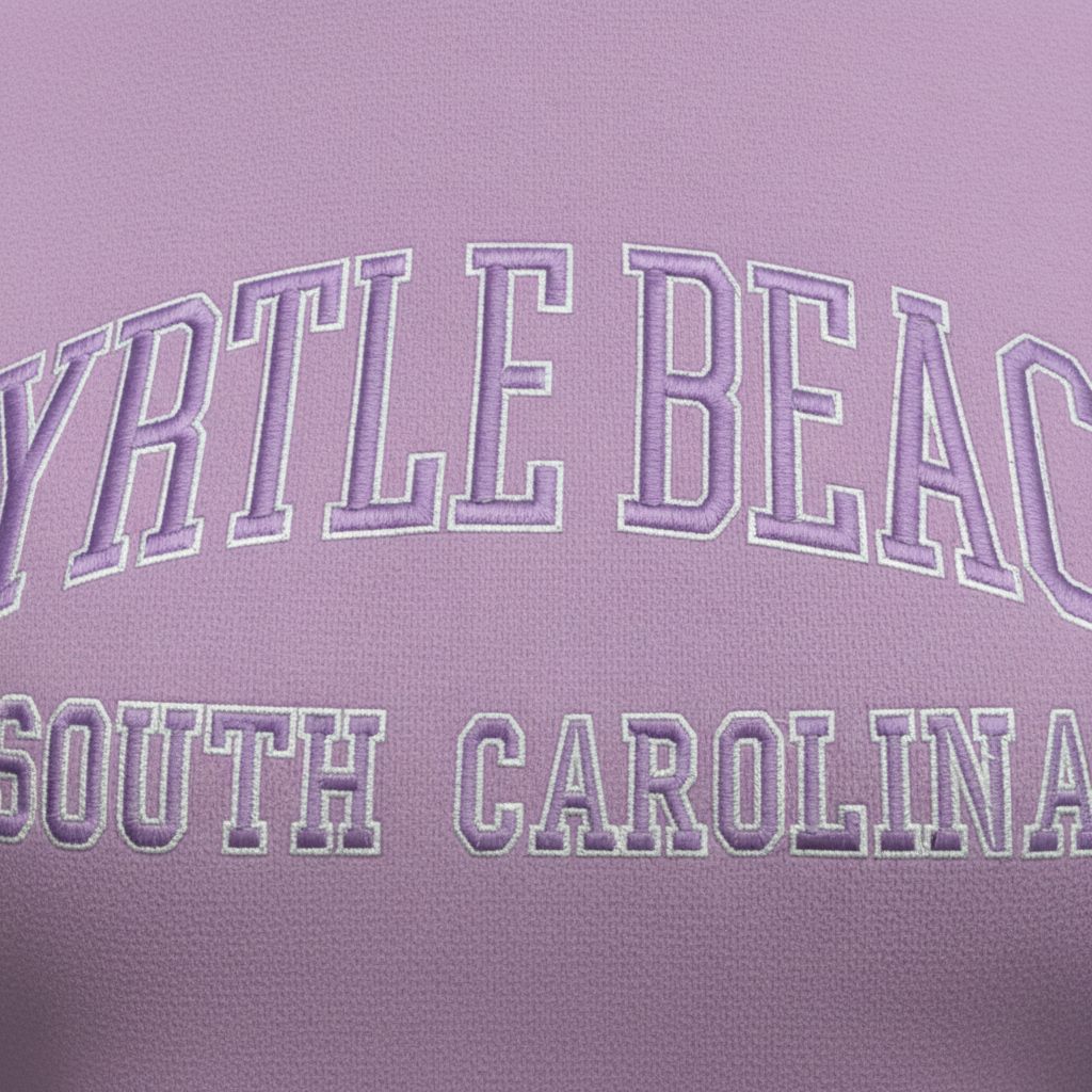Lavender Premium Crewneck Embroidery Front ,Myrtle Beach