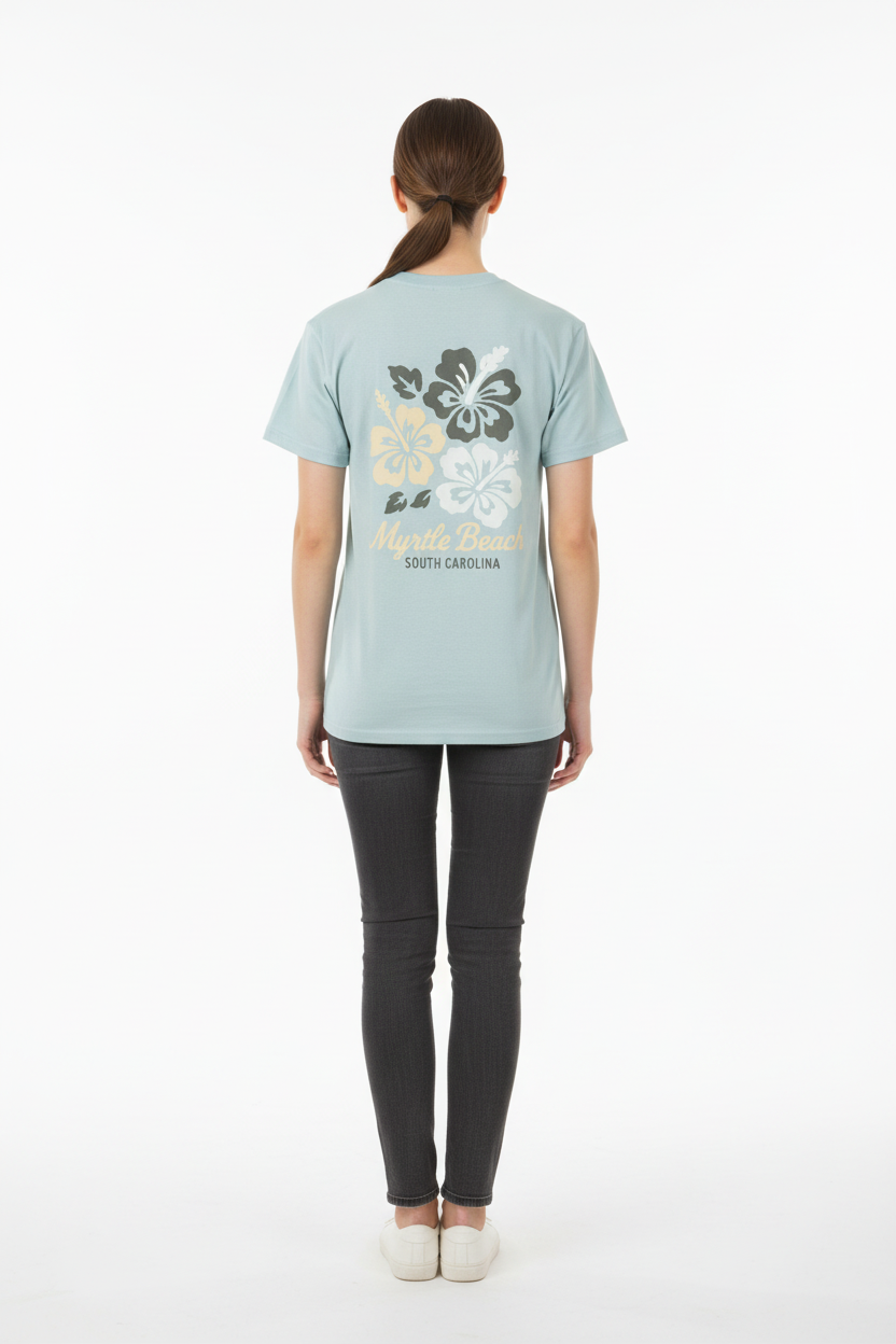 Sage Printed T-Shirt Myrtle Beach , Hibiscuss