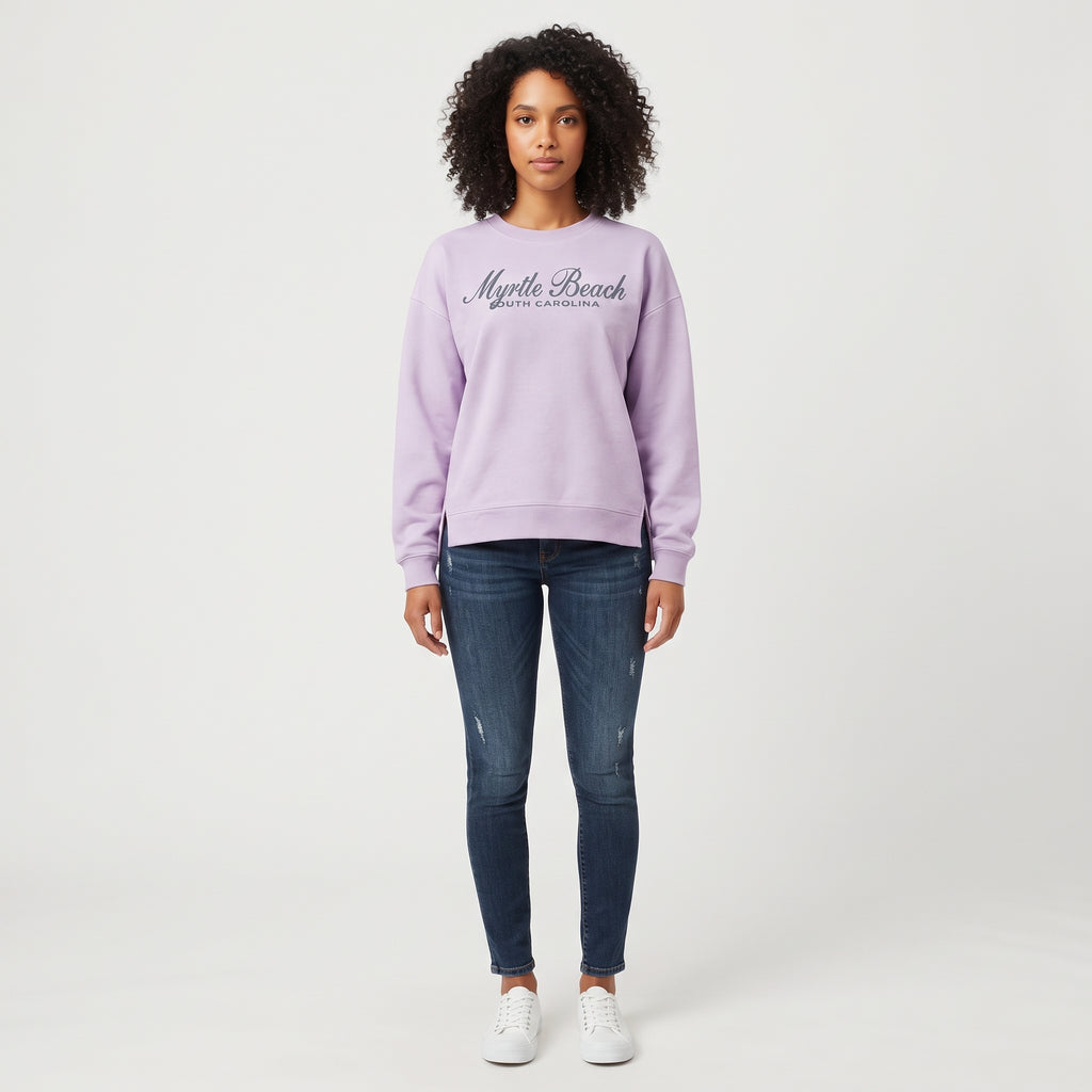 Lilac Scuba Crewneck High Low W/Split SP Front ,Myrtle Beach