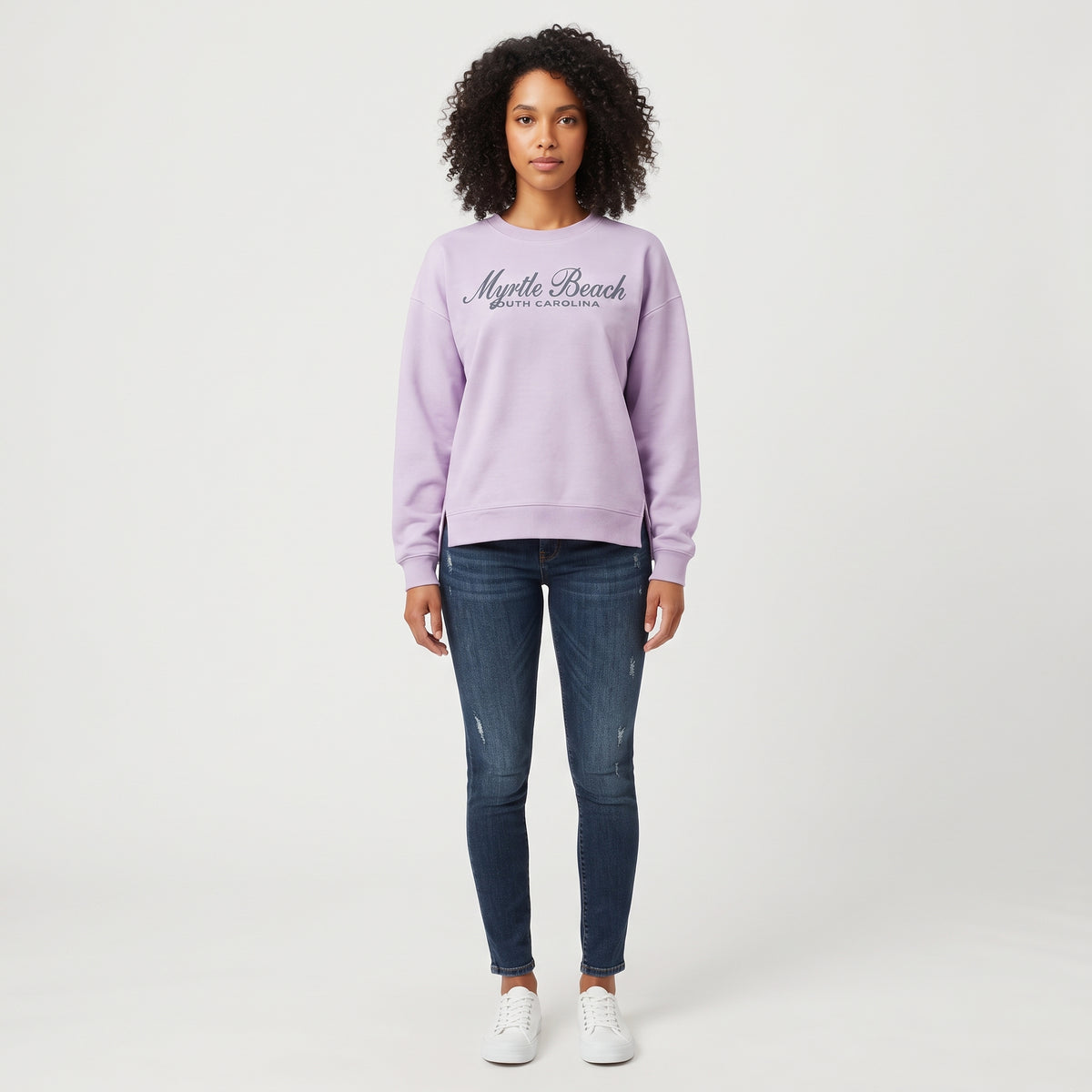 Lilac Scuba Crewneck High Low W/Split SP Front ,Myrtle Beach