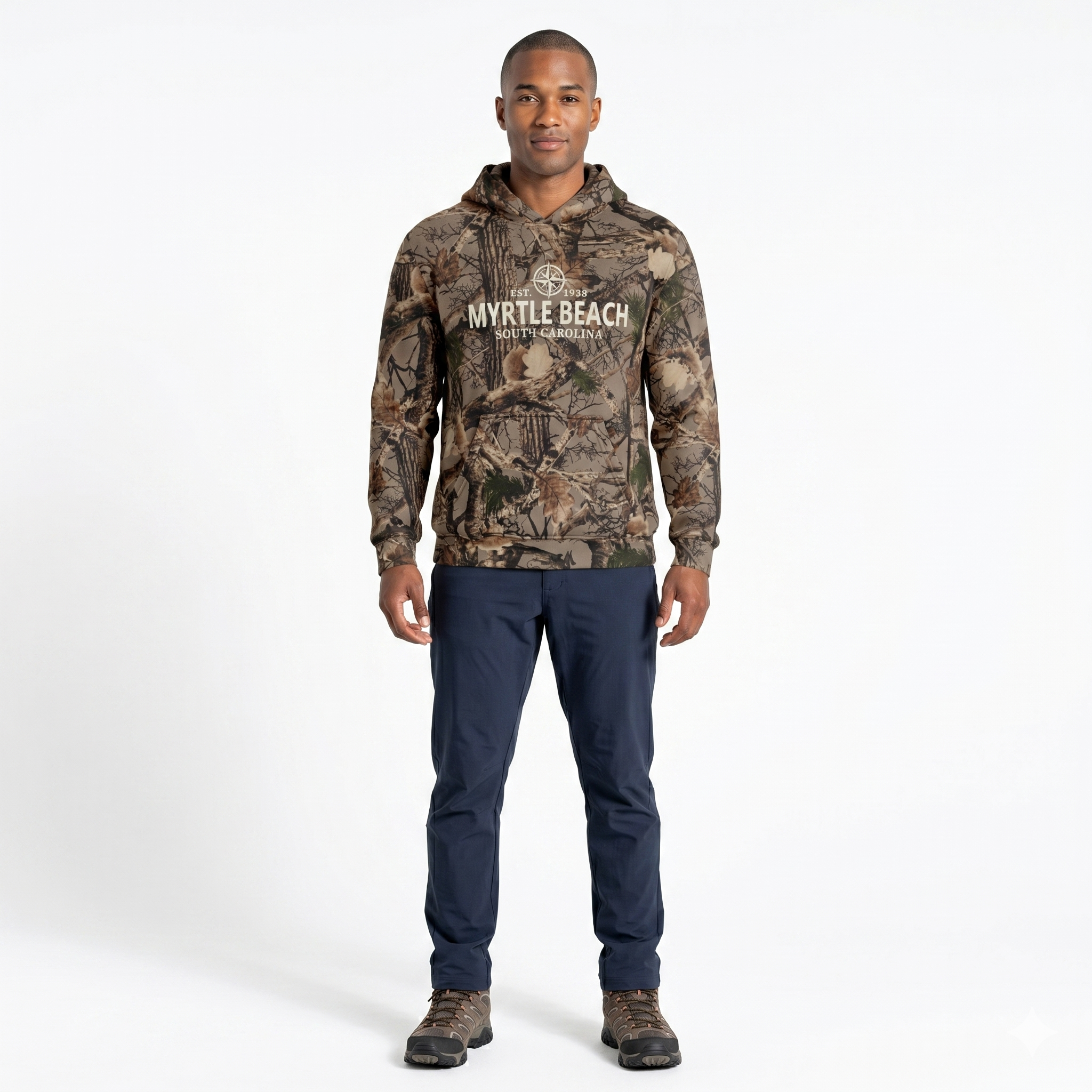 Momentum Wood Camo Hoodie Front Print, Myrtle Beach-Camo