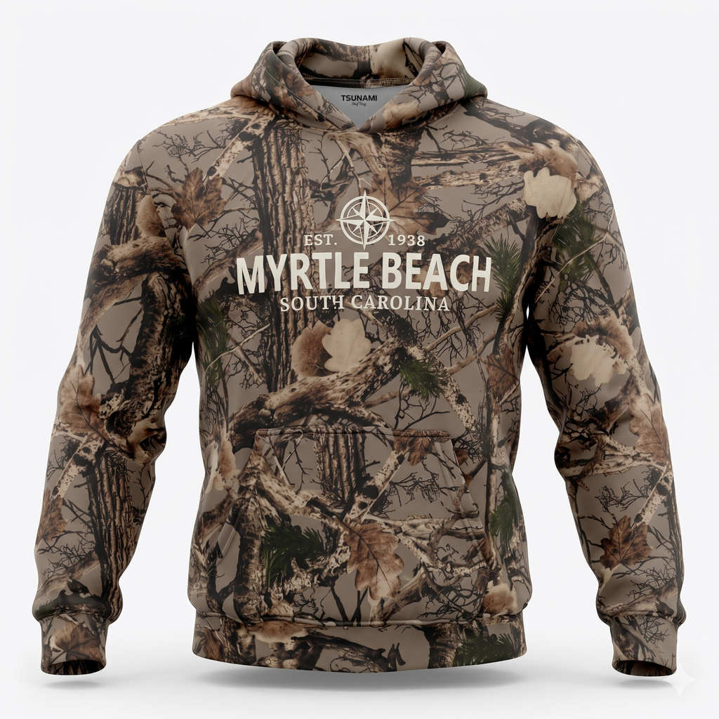 Momentum Wood Camo Hoodie Front Print, Myrtle Beach-Camo