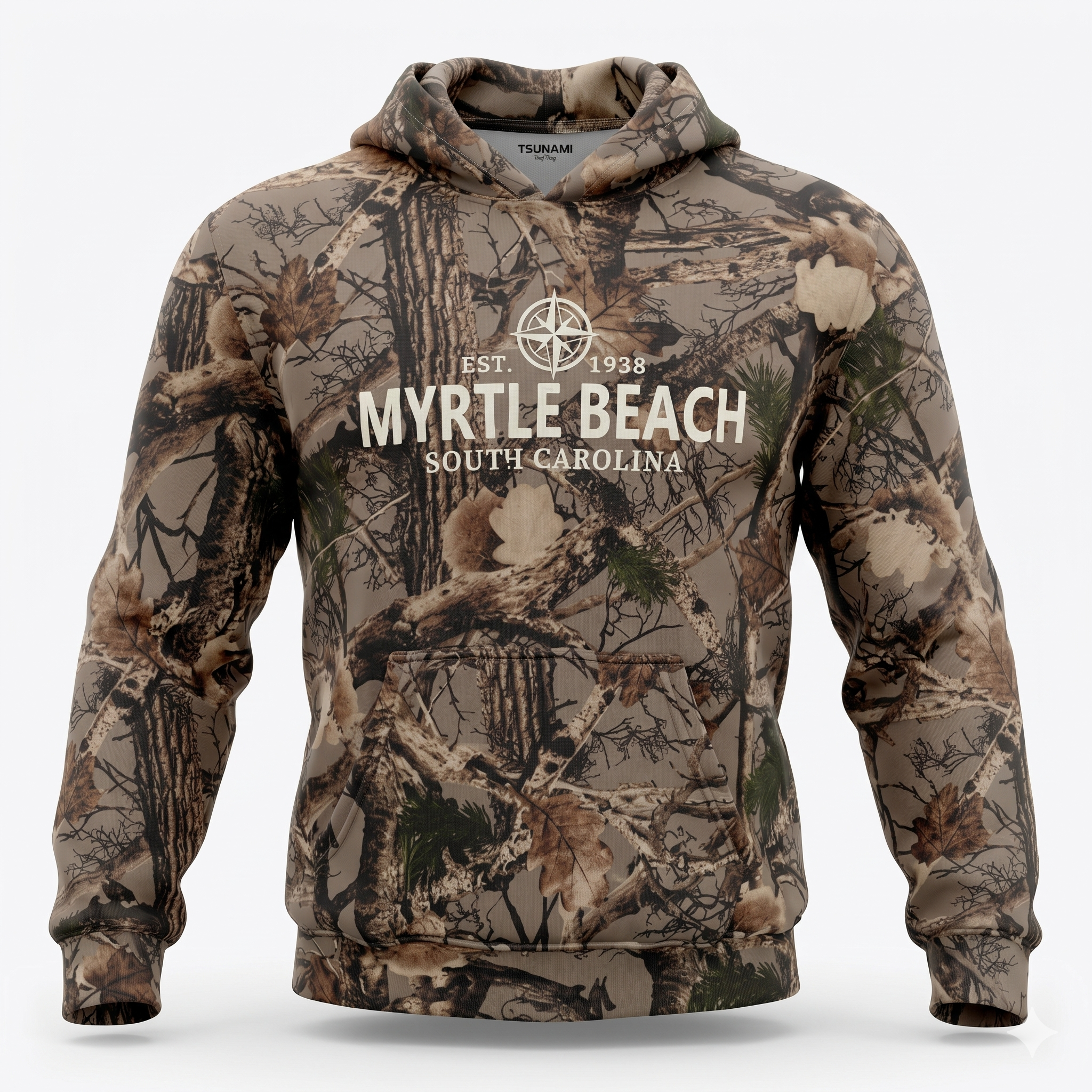 Momentum Wood Camo Hoodie Front Print, Myrtle Beach-Camo