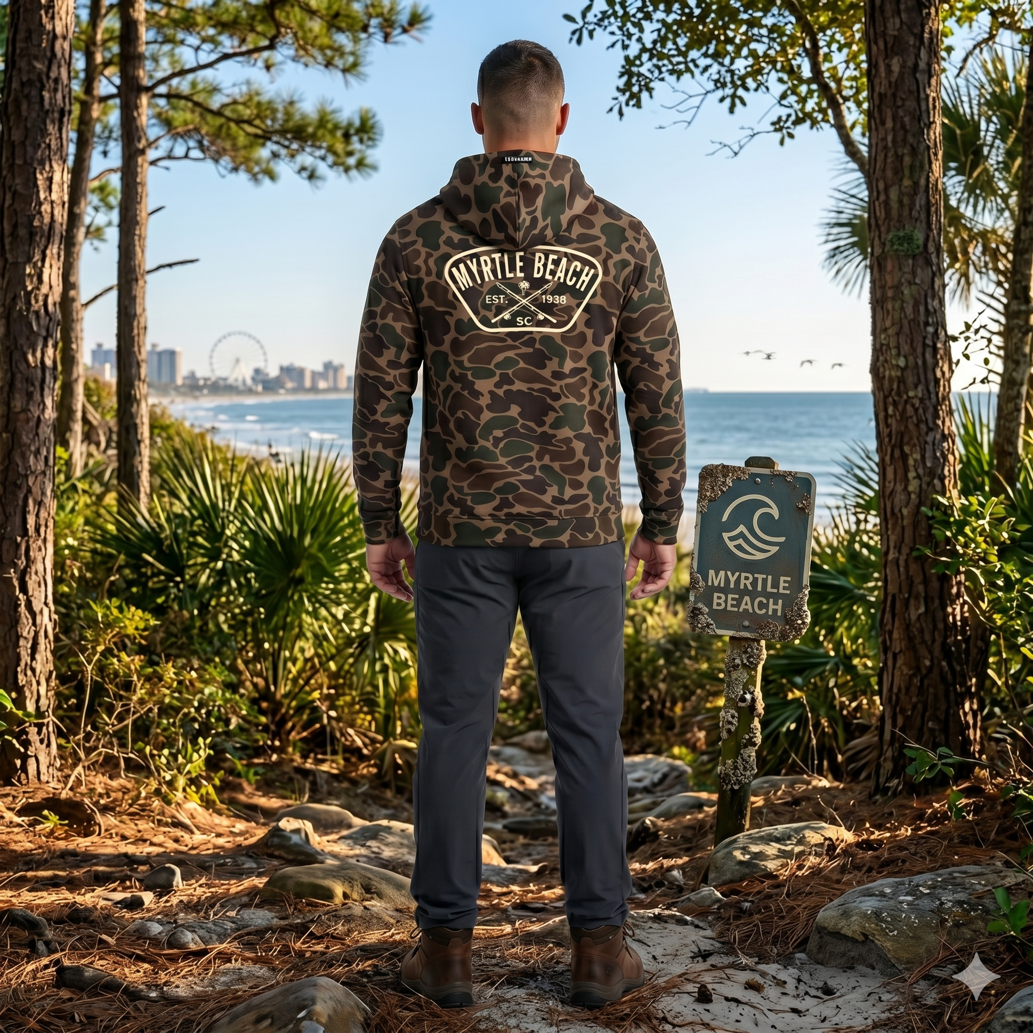 Momentum Hunter Camo Hoodie FB Print, Myrtle Beach-Camo