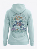 Pastel Green Embroidery Pullover Hoodie Full Back Myrtle Beach ,Turtle
