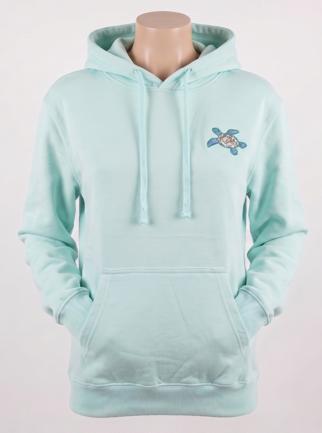 Pastel Green Embroidery Pullover Hoodie Full Back Myrtle Beach ,Turtle