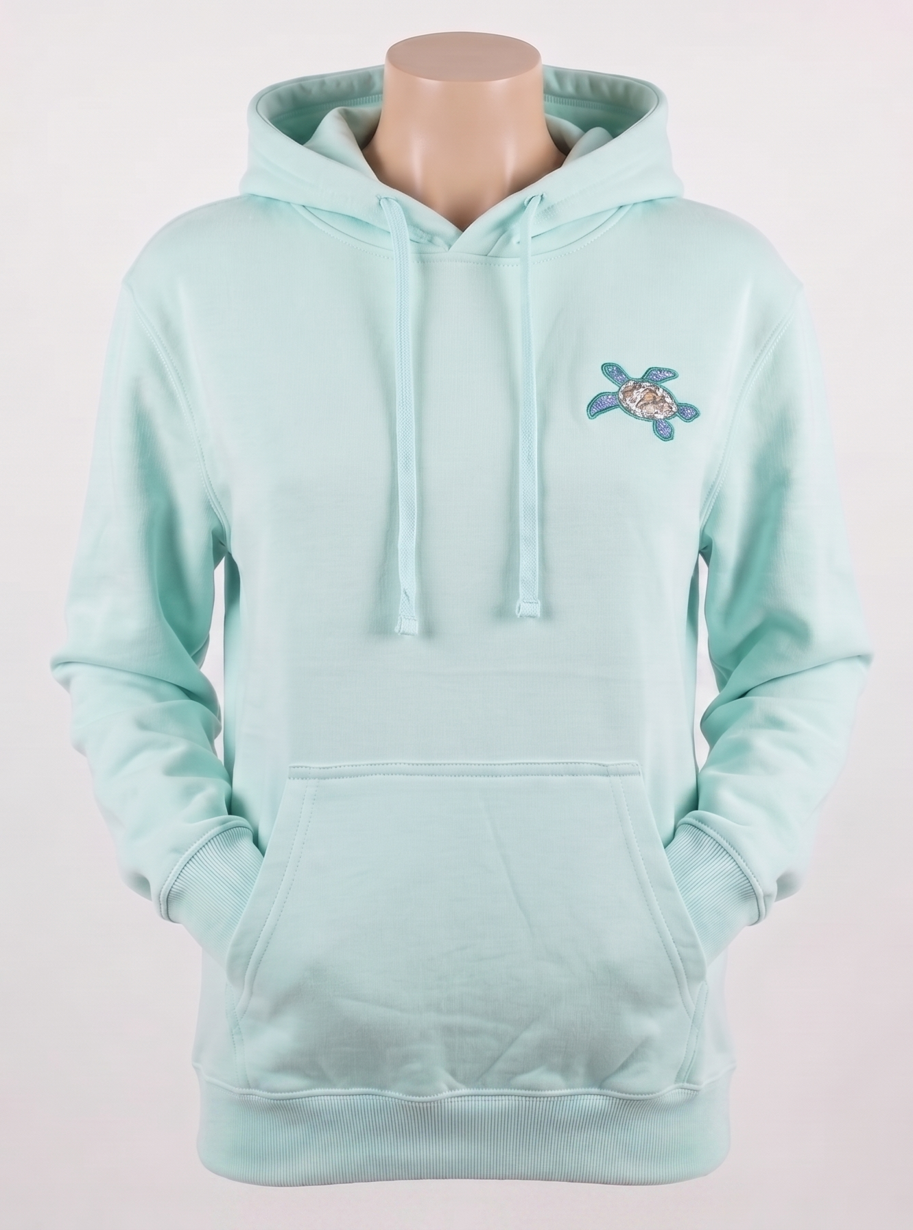 Pastel Green Embroidery Pullover Hoodie Full Back Myrtle Beach ,Turtle