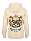 Sand Embroidery Pullover Hoodie Full Back Myrtle Beach ,Butterfly