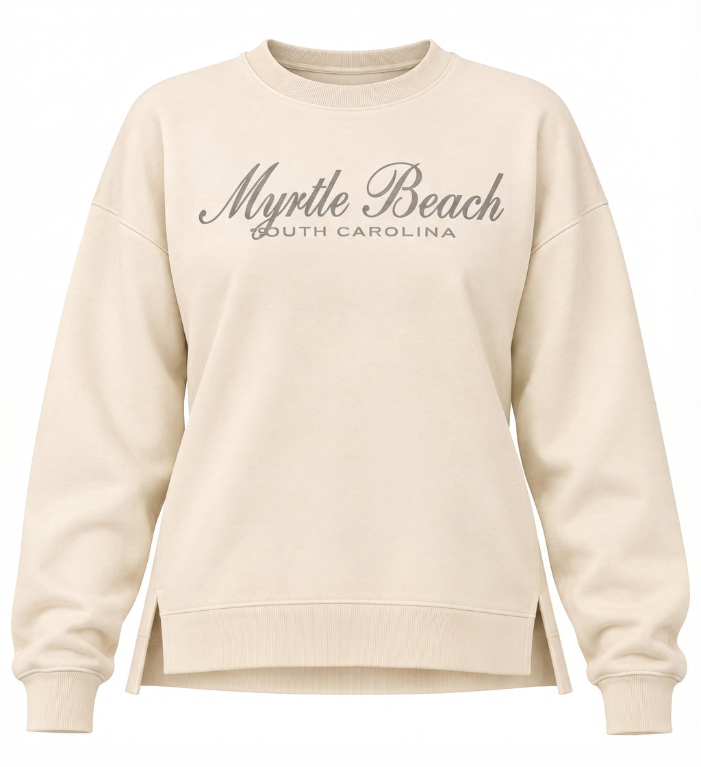 Sand Scuba Crewneck High Low W/Split SP Front ,Myrtle Beach