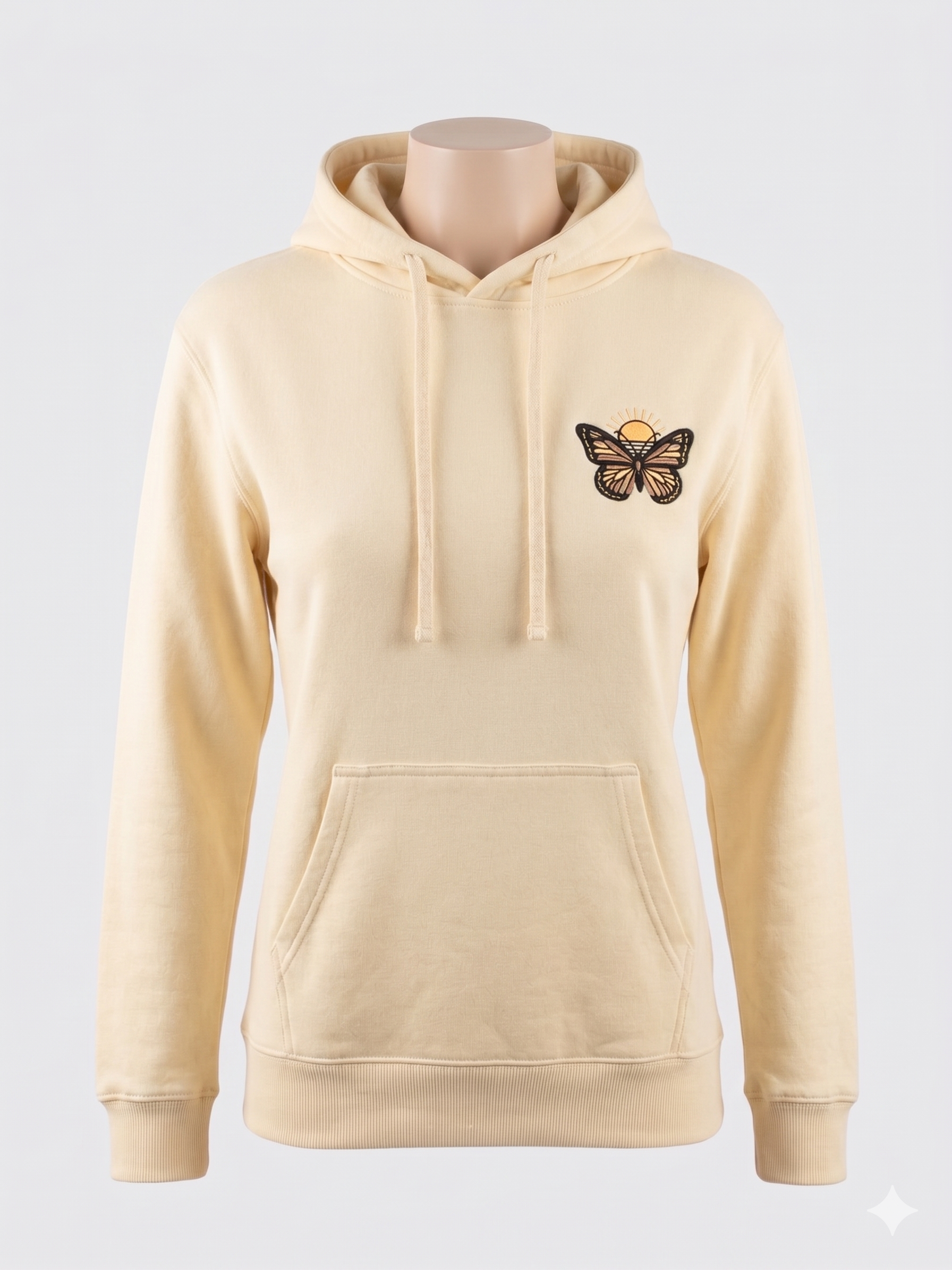 Sand Embroidery Pullover Hoodie Full Back Myrtle Beach ,Butterfly