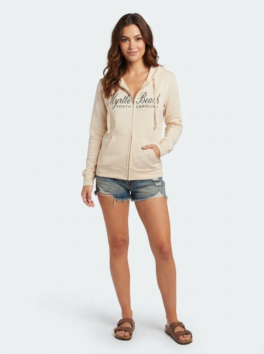 Sand Scuba Full Zipper Hoodie Embroidery Front ,Myrtle Beach