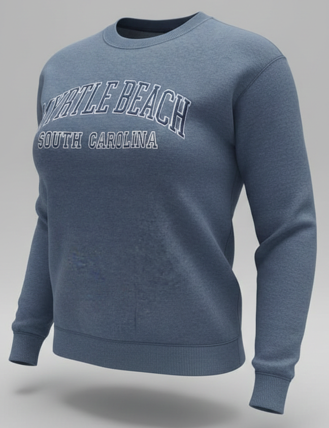 Slate Premium Crewneck Embroidery Front ,Myrtle Beach