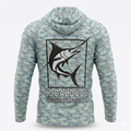 Preformance Camo Blue Hoodie Long Sleeve Printed, Myrtle beach- Fish
