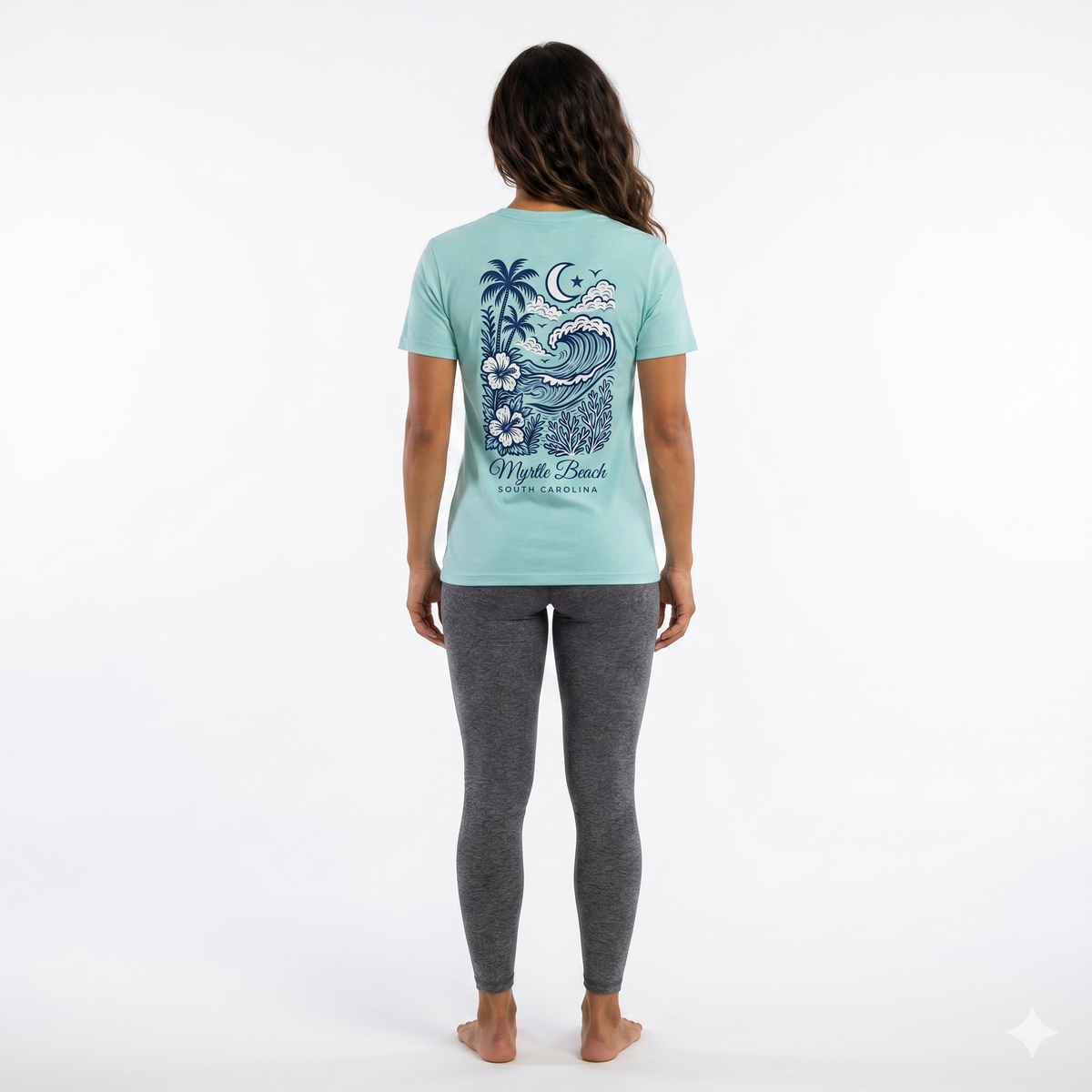 Aloe Grey Embroidery Garment Dye T-Shirt Myrtle Beach Applique