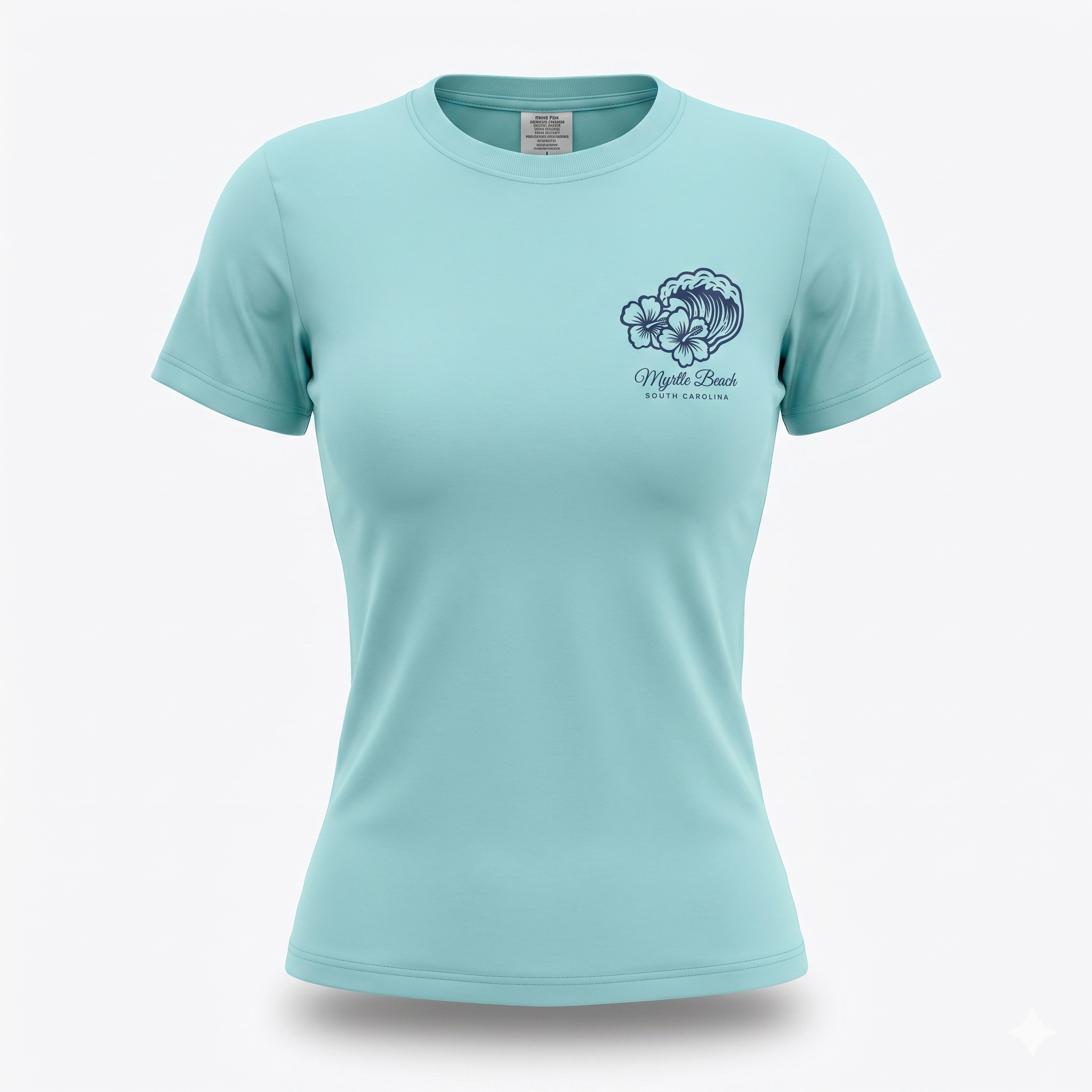 Clear Water Printed Solid AK T-Shirt Myrtle Beach , Scenic Wave-DECO