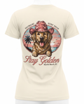 Cream Printed Solid AK T-Shirt Myrtle Beach ,Stay Golden-MIX
