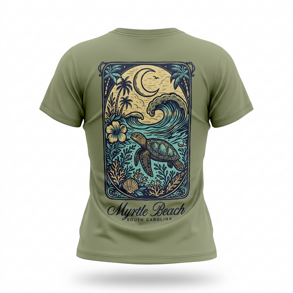Desert Sage Printed Solid AK T-Shirt Myrtle Beach , Deco Turtle -DECO