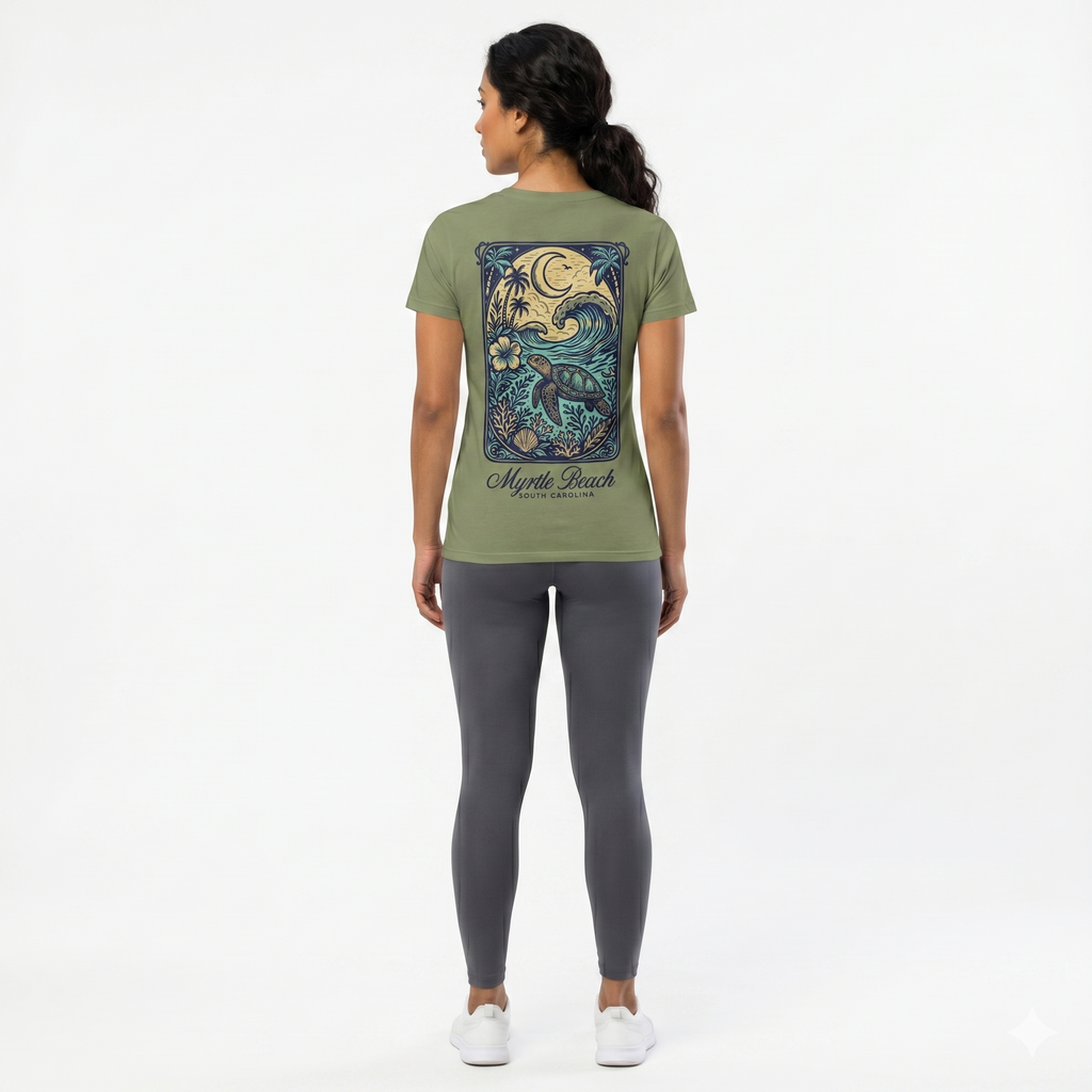 Desert Sage Printed Solid AK T-Shirt Myrtle Beach , Deco Turtle -DECO