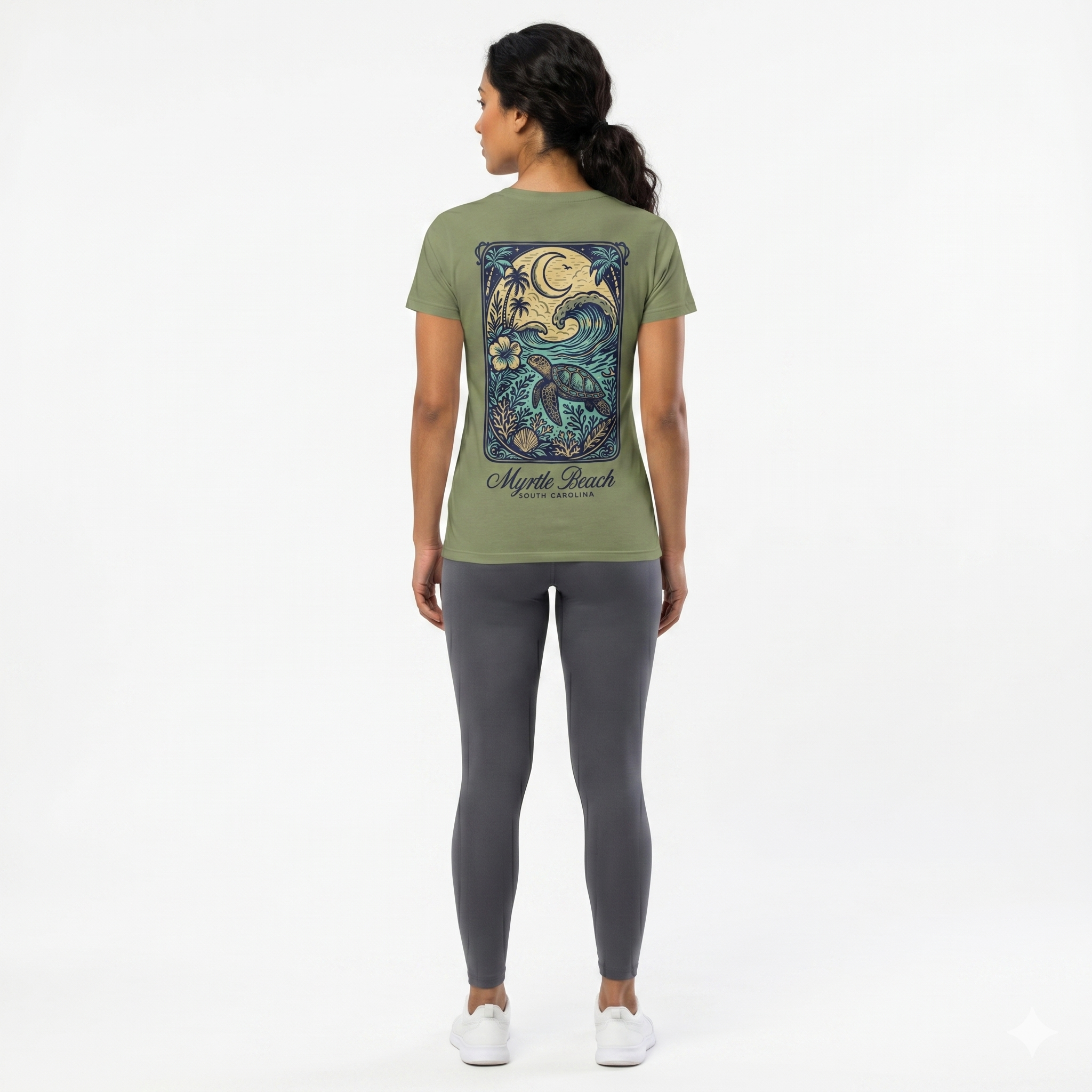 Desert Sage Printed Solid AK T-Shirt Myrtle Beach , Deco Turtle -DECO