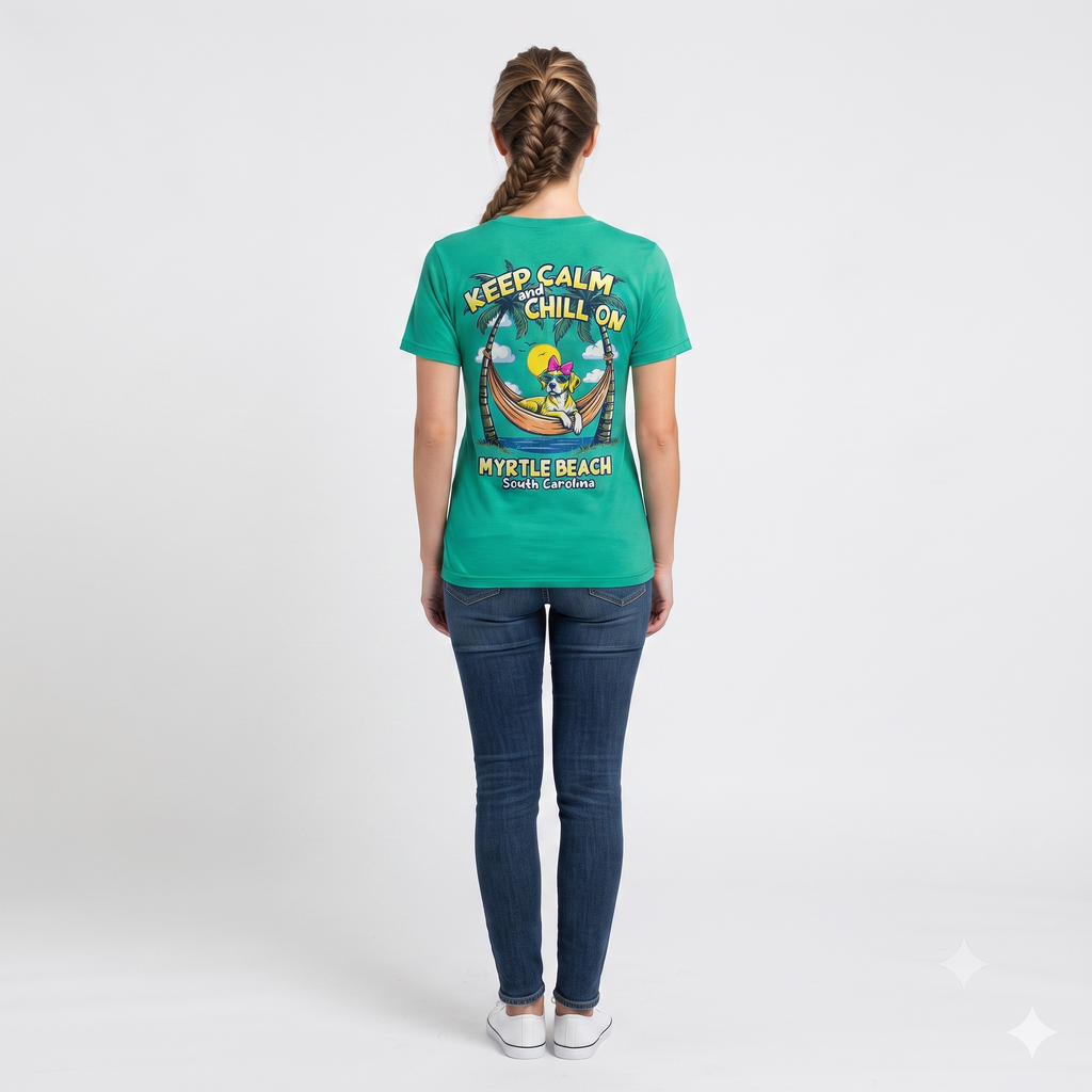 Kelly Green T-Shirt Printed Solid AK Myrtle Beach, TS06