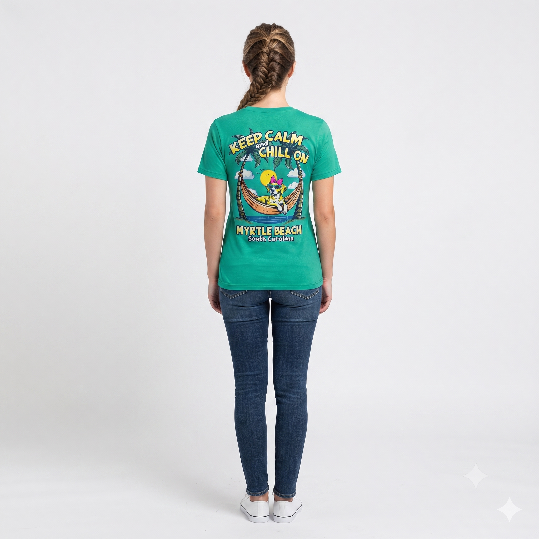 Kelly Green T-Shirt Printed Solid AK Myrtle Beach, TS06