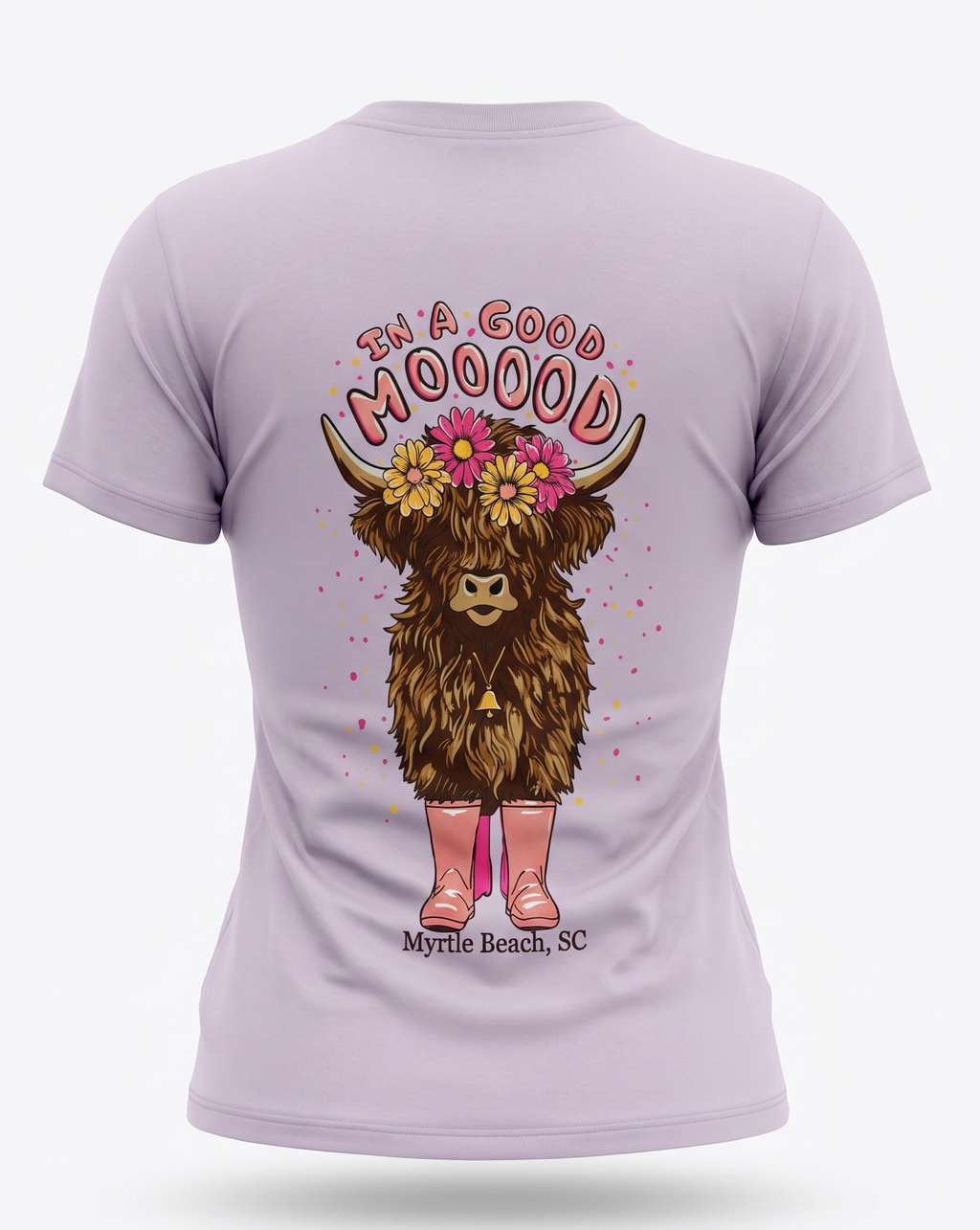 Lavender Fog Printed Solid AK T-Shirt Myrtle Beach ,Fluffy Cow-MIX