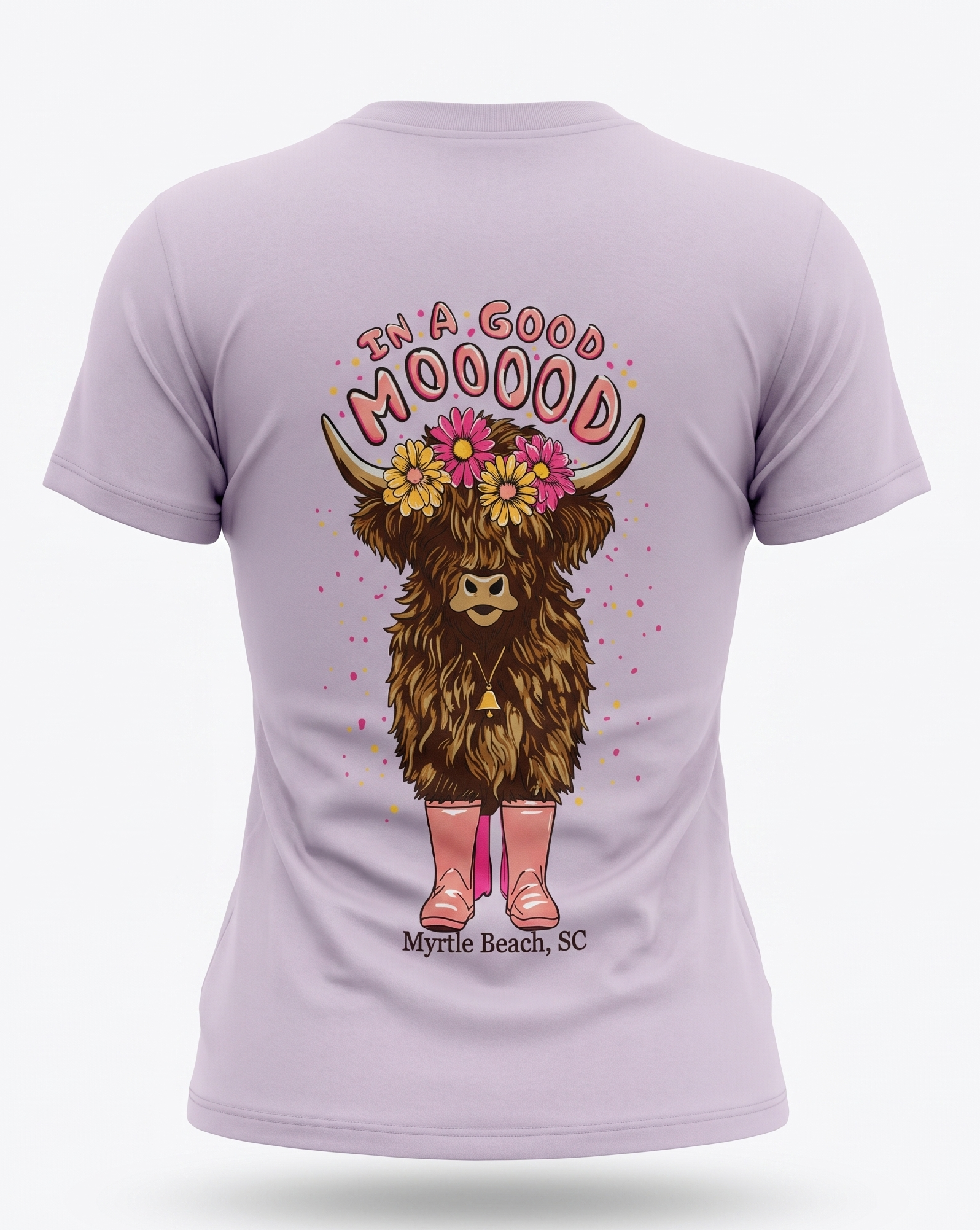 Lavender Fog Printed Solid AK T-Shirt Myrtle Beach ,Fluffy Cow-MIX