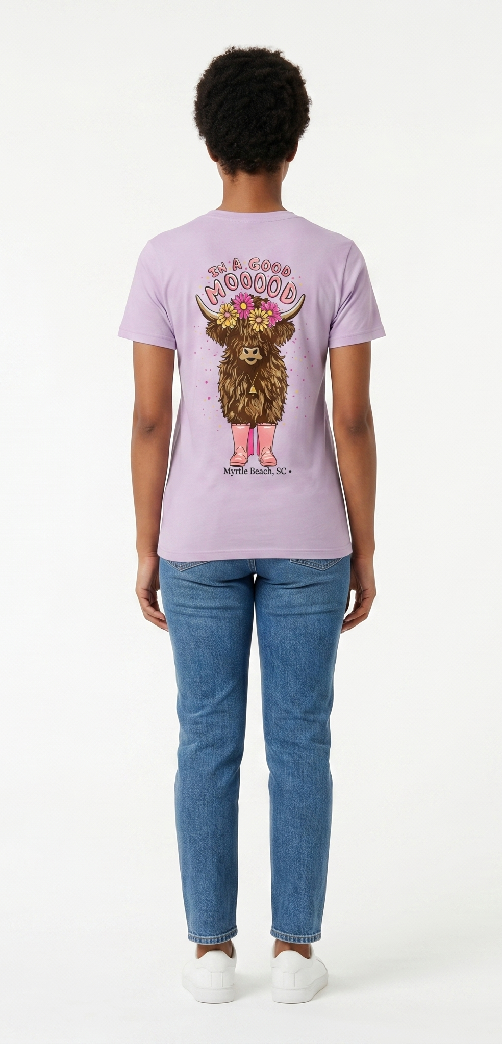 Lavender Fog Printed Solid AK T-Shirt Myrtle Beach ,Fluffy Cow-MIX