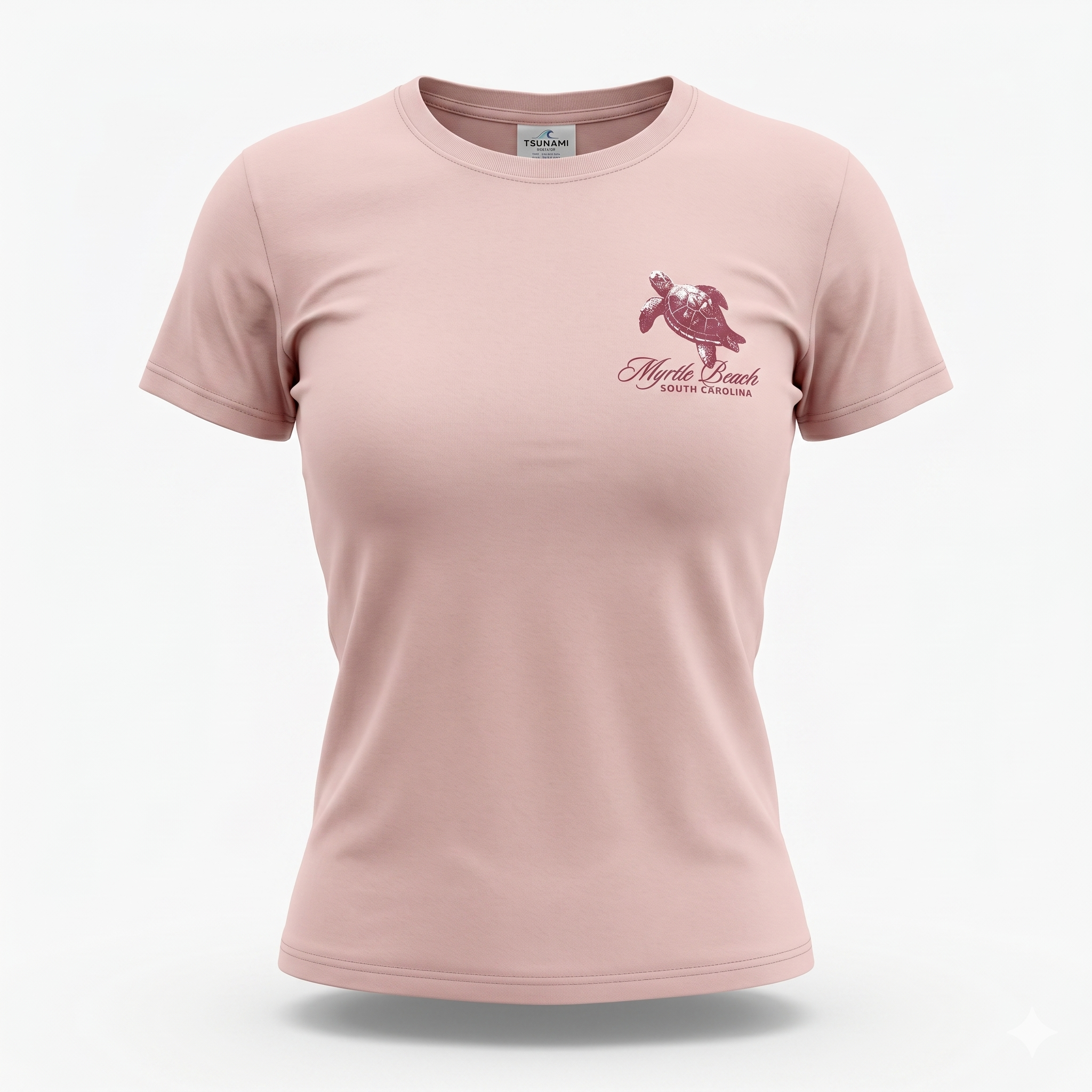 Light Pink Printed Solid AK T-Shirt Myrtle Beach , Turtle Beach-DECO