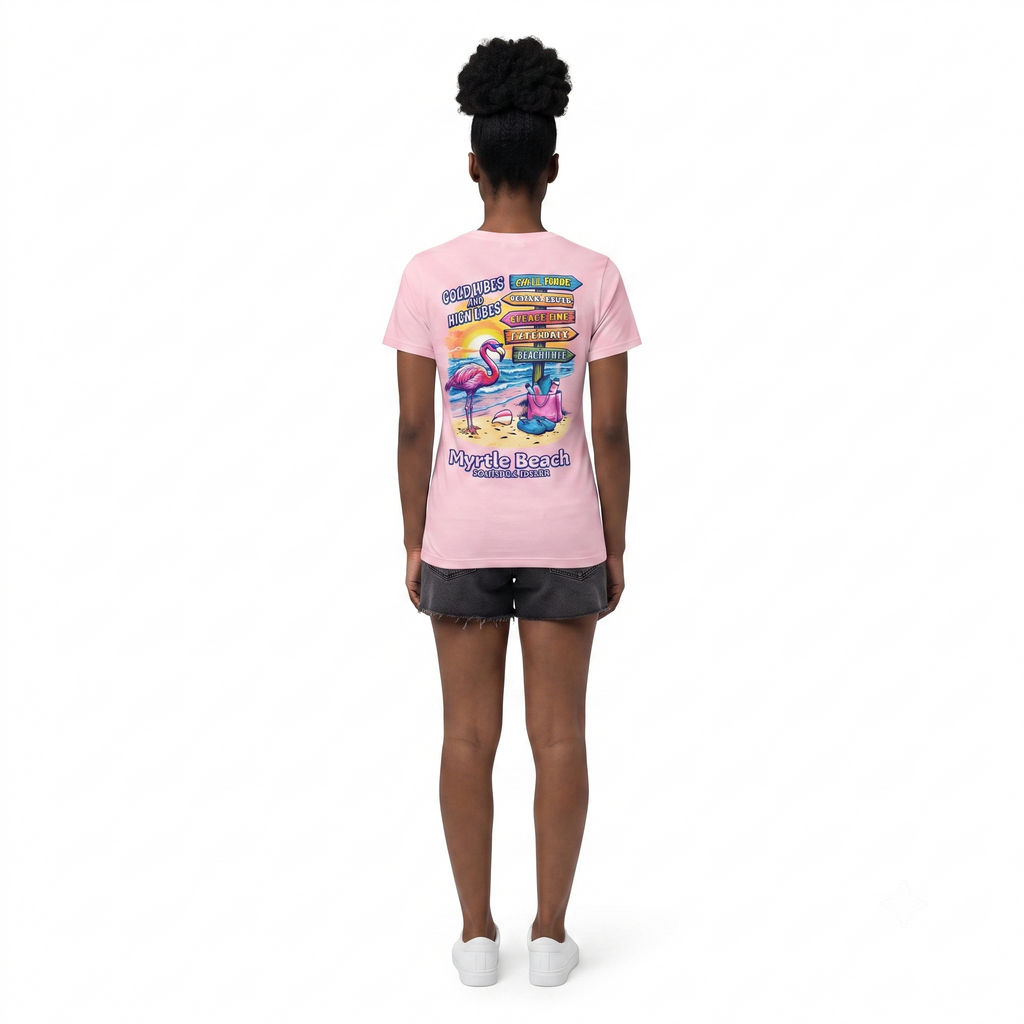 Light Pink T-Shirt Printed Solid AK Myrtle Beach, TS06
