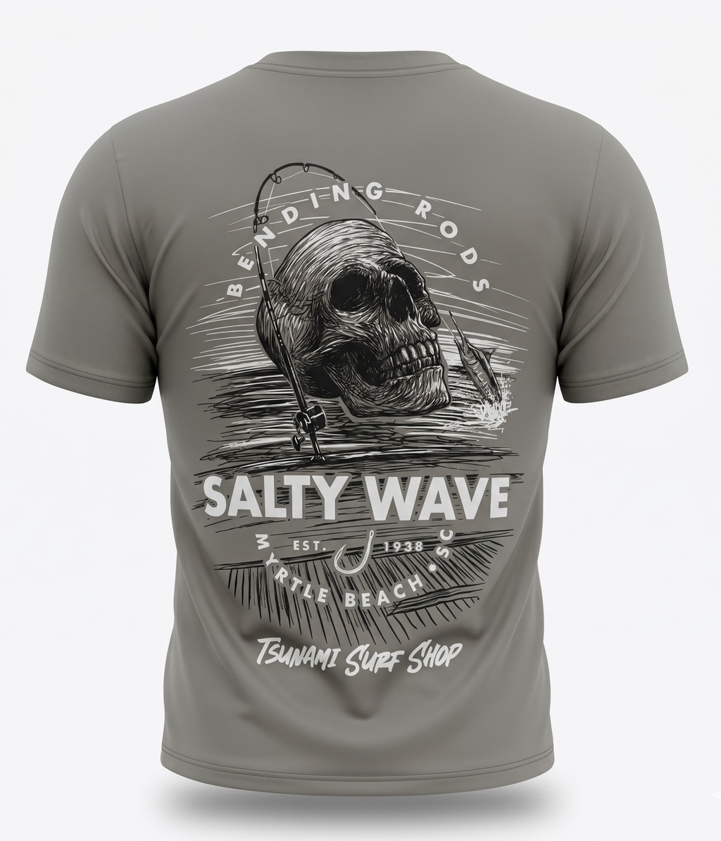 Opal Grey Printed Solid AK T-Shirt Myrtle Beach ,Skull-MIX