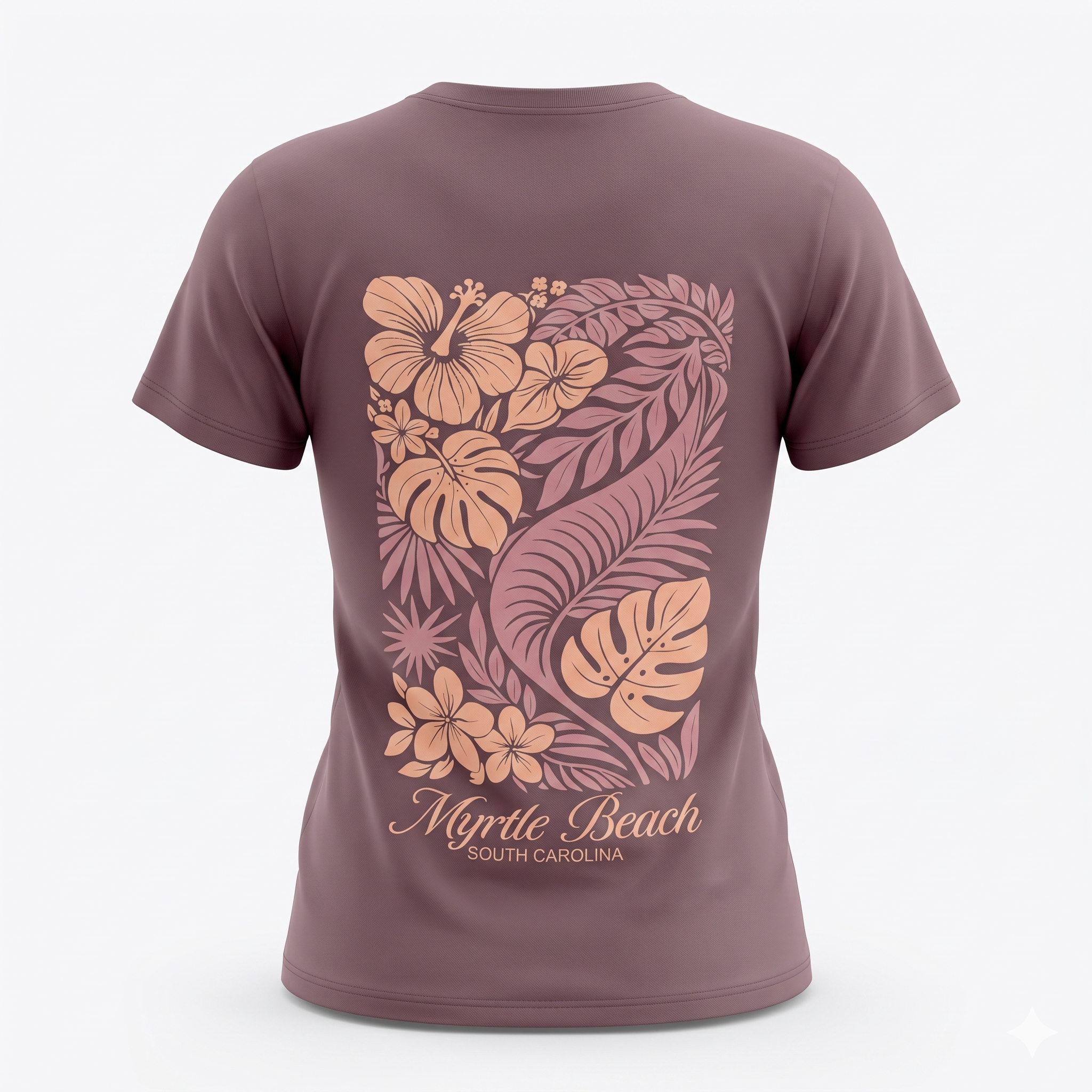 Purple Dove Printed Solid AK T-Shirt Myrtle Beach , Hibiscus-DECO