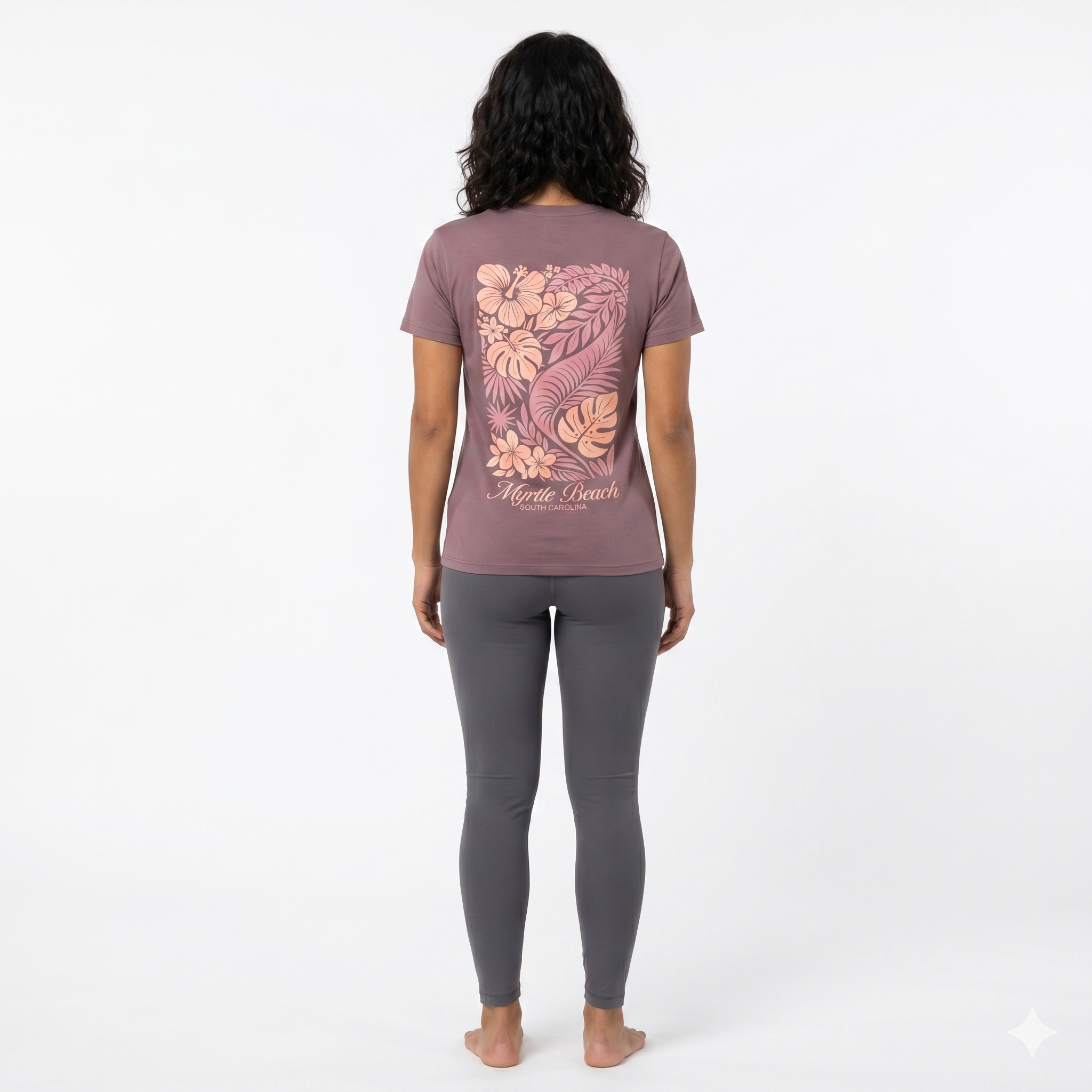 Purple Dove Printed Solid AK T-Shirt Myrtle Beach , Hibiscus-DECO