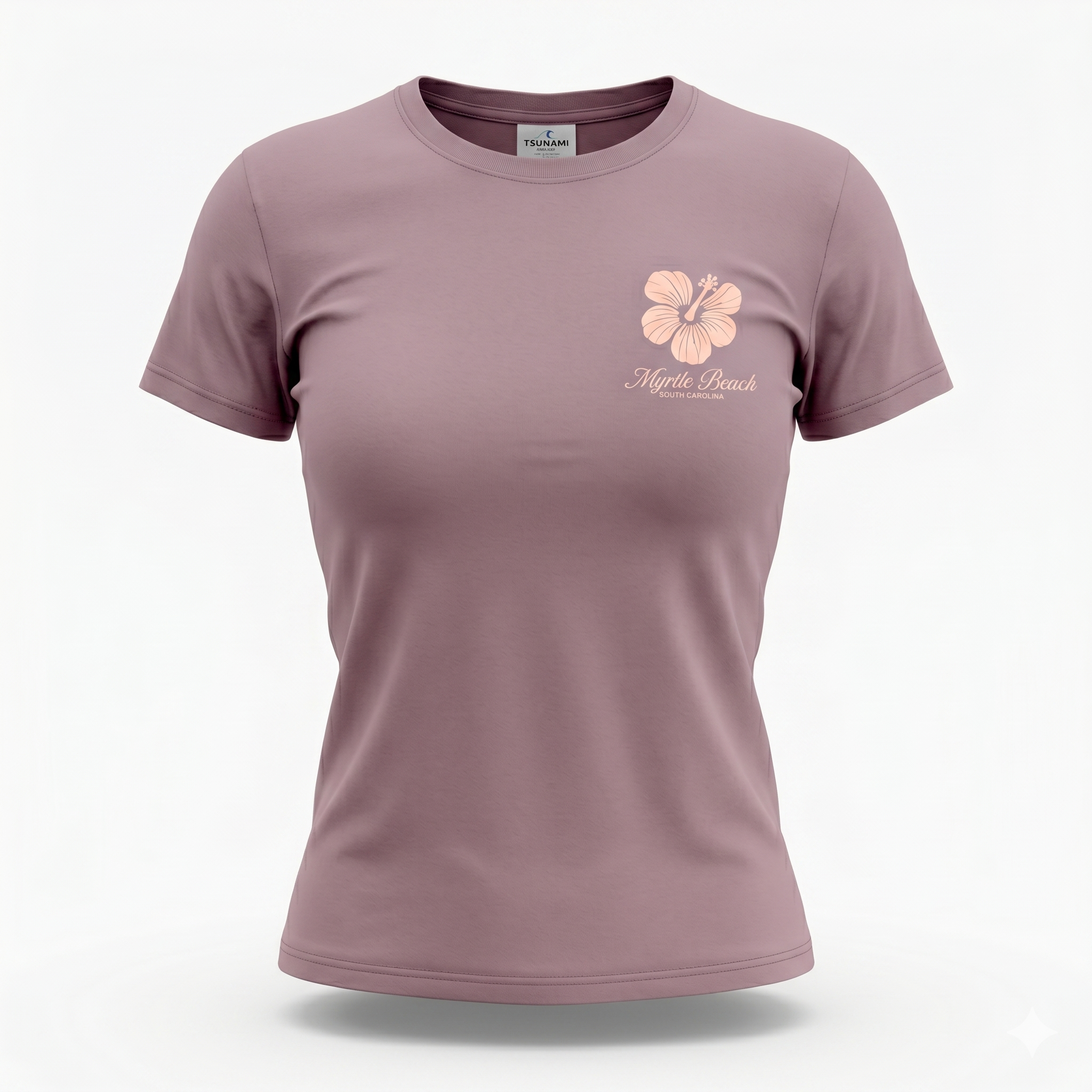 Purple Dove Printed Solid AK T-Shirt Myrtle Beach , Hibiscus-DECO