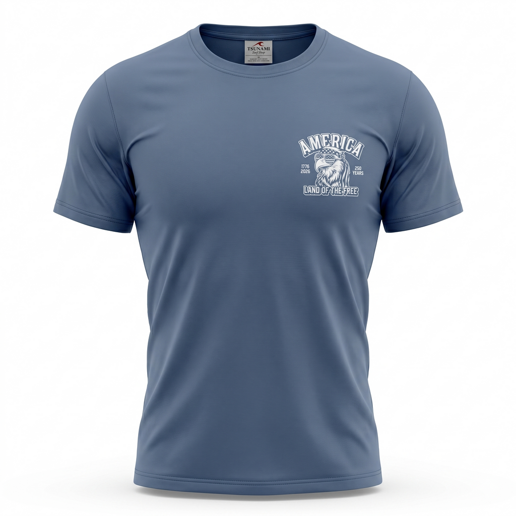 Slate Printed Solid AK T-Shirt Myrtle Beach , Sunglasses Eagle -USA