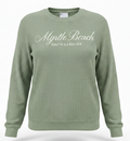 Olive Corduroy Crewneck Sweatshirt Embroidery Front ,Myrtle Beach