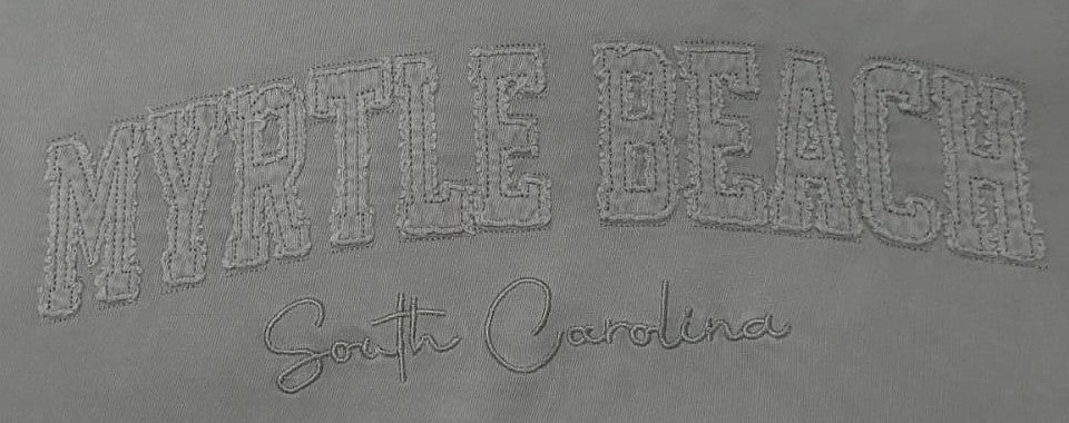 Aloe Grey Embroidery Garment Dye T-Shirt Myrtle Beach Applique
