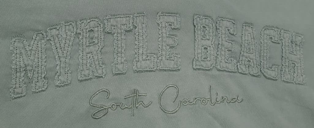 Sage Embroidery Garment Dye T-Shirt Myrtle Beach Applique
