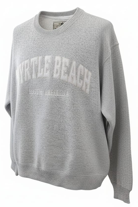 Ice Grey Nantucket crewneck Sweatshirt Embroidery , Myrtle Beach
