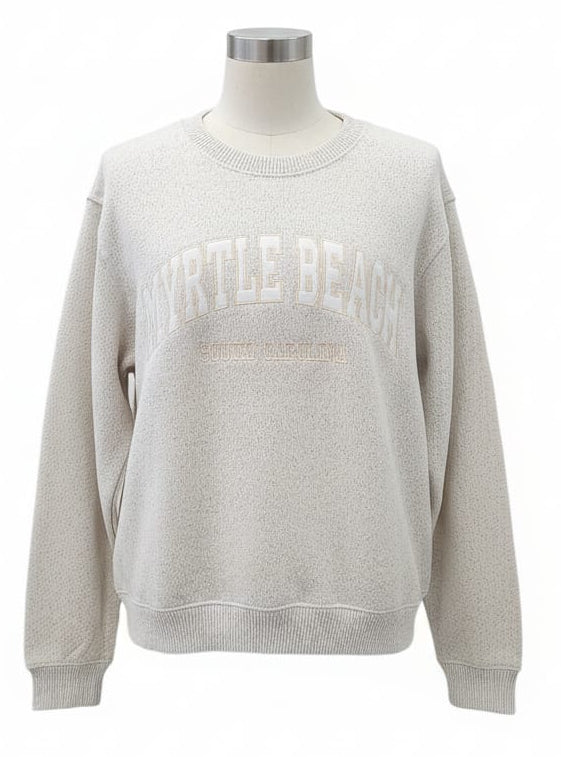 Ice Oatmeal Nantucket crewneck Sweatshirt Embroidery , Myrtle Beach