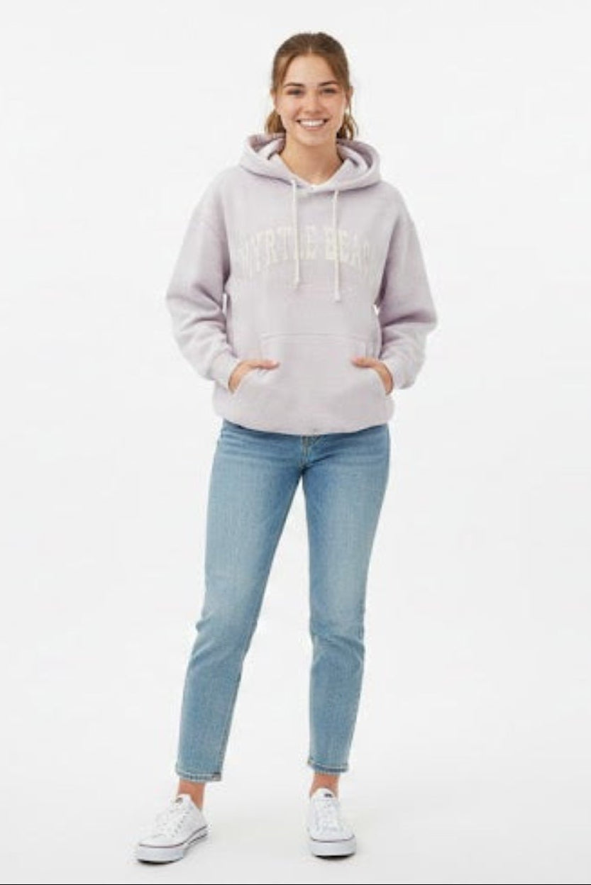 Ice Lavender Embroidery Nantucket Hoodie Sweatshirt