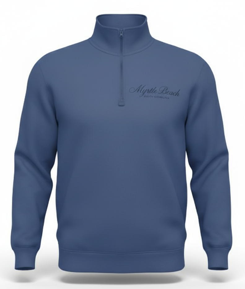 Slate Premium Qtr Zipper Crewneck Embroidery Front ,Myrtle Beach